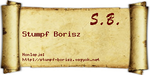 Stumpf Borisz névjegykártya